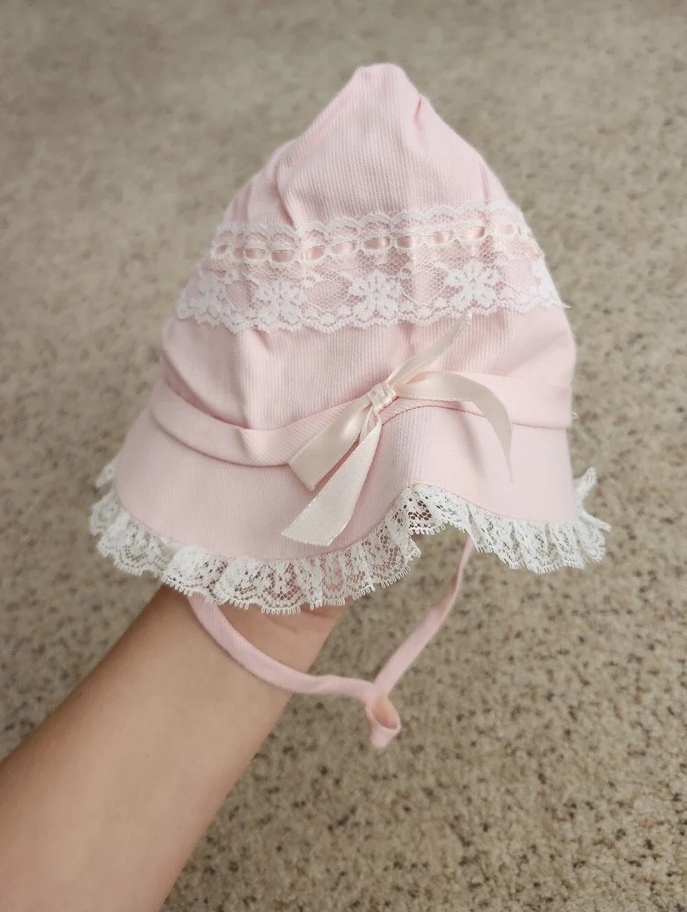 Vintage Pink Baby Sun Bonnet